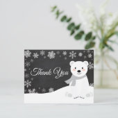 Carte de remerciements de flocon de neige d'hiver (Debout devant)