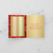 Carte de remerciements de flocons rouges et dorés (Intérieur)
