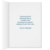 Carte de remerciements de floraison de l'enseignan (Intérieur (Droit))