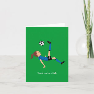 Carte de remerciements de football féminin