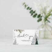 Carte de remerciements de forêt À feuillage persis (Debout devant)