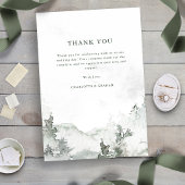 Carte de remerciements de forêt aquarelle