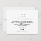 Carte de remerciements de forfait Entreprise moder (Dos)
