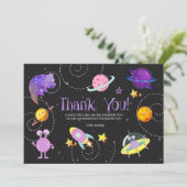 Carte de remerciements de galaxie de Dinosaure spa (Debout devant)