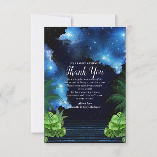 Carte de remerciements de galaxie spatiale (Devant)