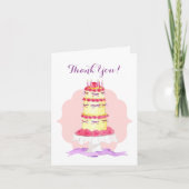 Carte de remerciements de gâteau aux fleurs en cas (Devant)