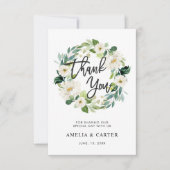 Carte de remerciements de germes florales blanches (Devant)