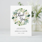 Carte de remerciements de germes florales blanches (Debout devant)