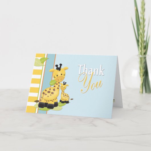 Carte de remerciements de girafe de bébé (Devant)