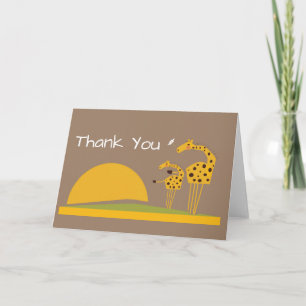Carte de remerciements de girafe de la jungle Safa