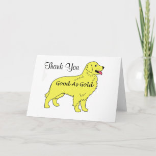 Carte de remerciements de golden retriever bon