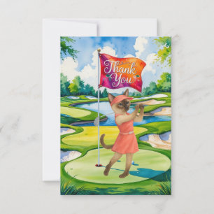 Carte de remerciements de golf avec amoureux des c