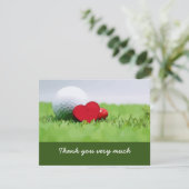 Carte de remerciements de golf avec balle de golf  (Debout devant)
