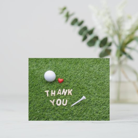Carte de remerciements de golf avec balle de golf (Debout devant)