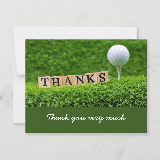 Carte de remerciements de golf avec balle de golf  (Devant)