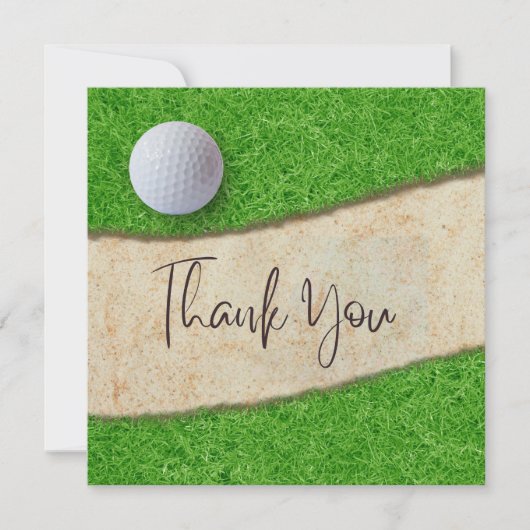 Carte de remerciements de golf avec balle de golf  (Devant)
