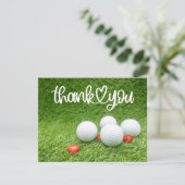 Carte de remerciements de golf avec balle de golf (Debout devant)