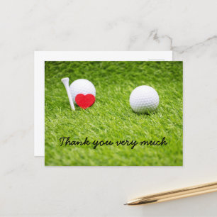 Carte de remerciements de golf avec balle de golf 