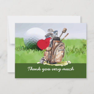 Carte de remerciements de golf avec balle de golf