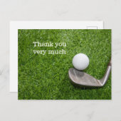 Carte de remerciements de golf avec balle de golf (Devant / Derrière)