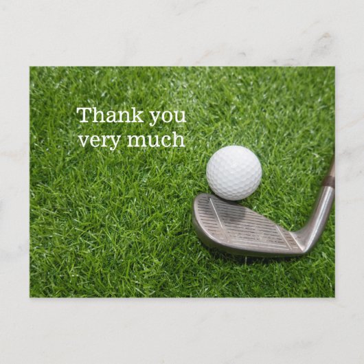 Carte de remerciements de golf avec balle de golf (Devant)