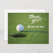 Carte de remerciements de golf avec balle de golf  (Devant / Derrière)