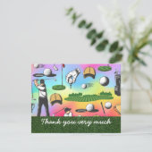 Carte de remerciements de golf avec casquette de b (Debout devant)