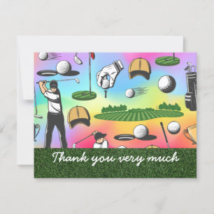 Carte de remerciements de golf avec casquette de b