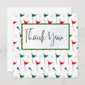 Carte de remerciements de golf avec drapeau de gol (Devant / Derrière)