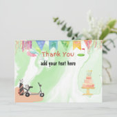 Carte de remerciements de golf avec golf à drapeau (Debout devant)