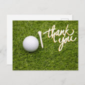 Carte de remerciements de golf avec terrain de gol (Devant / Derrière)