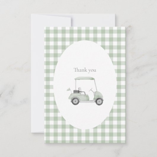 Carte de remerciements de golf de Sage green (Devant)