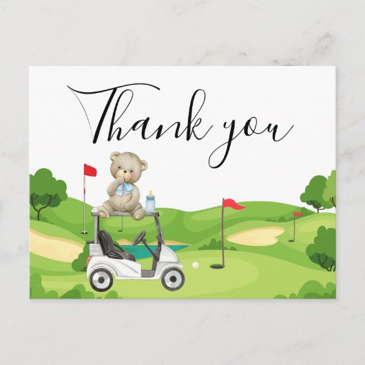 Carte de remerciements de golf enfants bébé garçon (Devant)