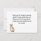 Carte de remerciements de golf pour golfeur avec c (Dos)
