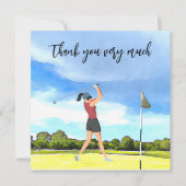 Carte de remerciements de golf pour l'aquarelle (Devant)