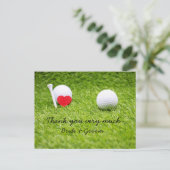 Carte de remerciements de golf pour mariage golfeu (Debout devant)