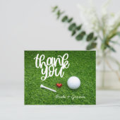 Carte de remerciements de golf pour mariage golfeu (Debout devant)