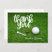 Carte de remerciements de golf pour mariage golfeu (Devant / Derrière)