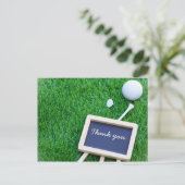 Carte de remerciements de golf sur pelouse verte (Debout devant)