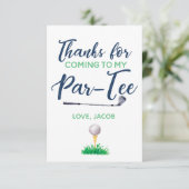 Carte de remerciements de golf Watercolor (Debout devant)