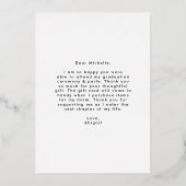 Carte de remerciements de graduation de Black Arch (Verso)