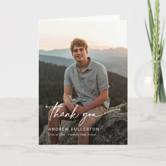 Carte de remerciements de graduation de la note li (Devant)