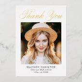 Carte de remerciements de graduation de la photo d (Recto)
