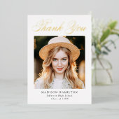 Carte de remerciements de graduation de la photo d (Debout devant)