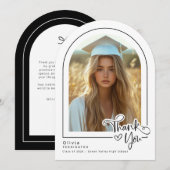 Carte de remerciements de graduation de la photo e (Devant / Derrière)