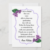 Carte de remerciements de graduation de la photo f (Dos)