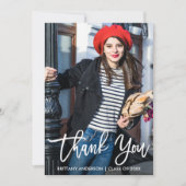 Carte de remerciements de graduation de script de  (Devant)