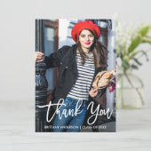 Carte de remerciements de graduation de script de  (Debout devant)