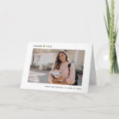 Carte de remerciements de graduation dorée moderne (Devant)