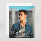 Carte de remerciements de graduation du budget pho (Devant / Derrière)